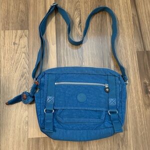 Kipling Gracy Teal Blue Lots of POCKETS Shoulder Crossbody Bag